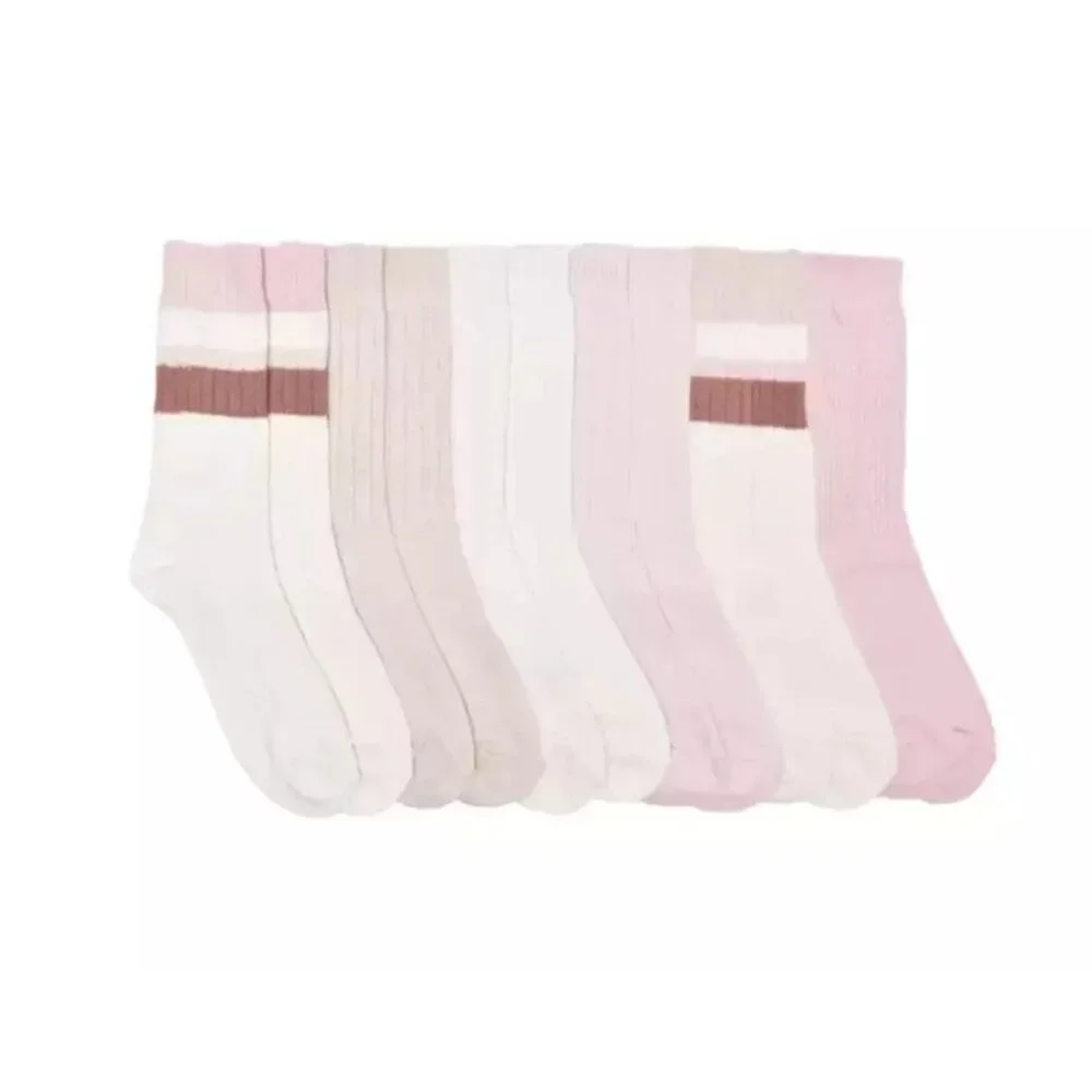 Lucky Brand 5-10 Women Super Soft Yarn Cozy Boot Socks 6-Pair Shoe Socks Pink
